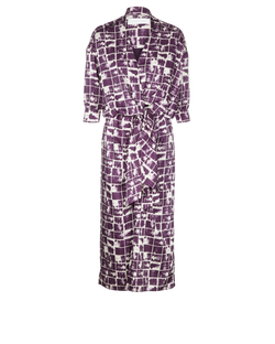 Victoria By Victoria Beckham Print Midi Dress,Polyester,Purple/White,UK6