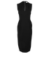 Victoria Beckham V-Neck Midi Dress, £90, Clothing, Black, Polyester (Polymer), Front view