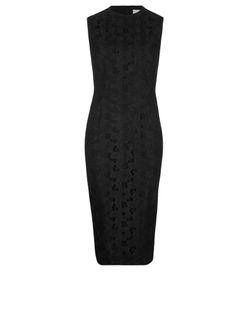 Victoria Beckham Floral Contrast Lace Dress, Polyester, Black, UK10, 3*
