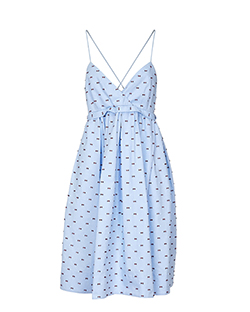 Victoria Beckham Cross Back Dress,Cotton, Blue, UK 8