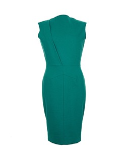 Victoria Beckham Sleeveless Dress, Wool, Green, UK 12