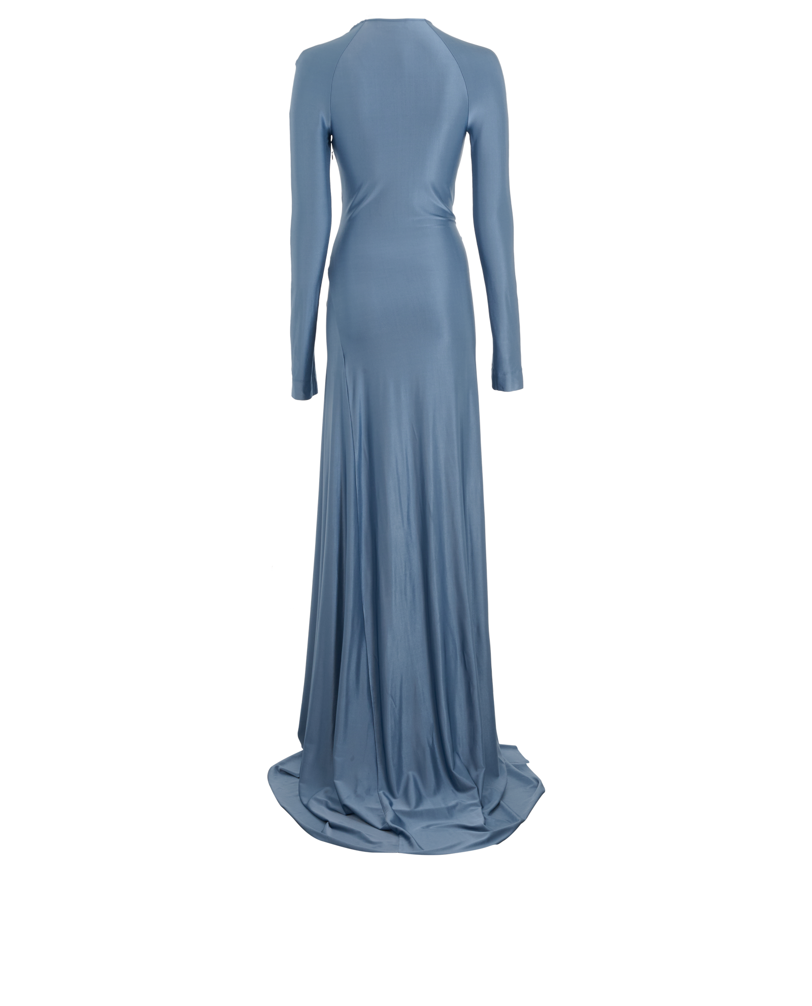 Victoria Beckham Twist-Detail Dress, &pound;350, Clothing, Blue, Viscose, Back view