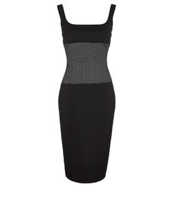 Victoria Beckham Bodycon Dress, Cotton/Elastane, Black/White, UK8, 2*