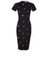Victoria Beckham Bodycon Flower Dress, &pound;80, Clothing, Black/Red, Cotton, Front view