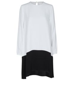 Victoria Beckham Tunic Dress, Viscose, White/Black, UK14, 3*