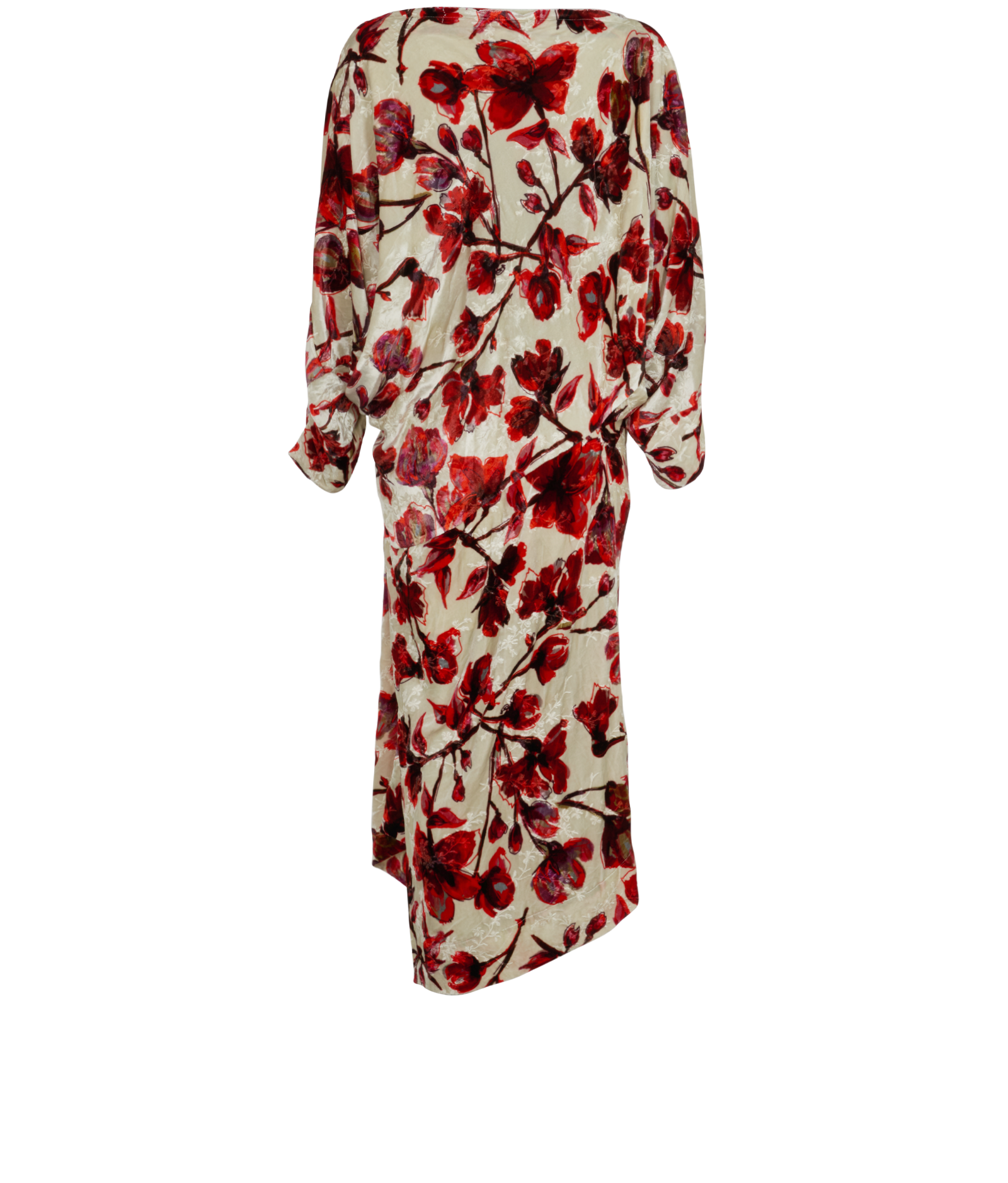 Vivienne Westwood Velvet Floral Dress, &pound;80, Clothing, Cream/Red, Viscose, Back view