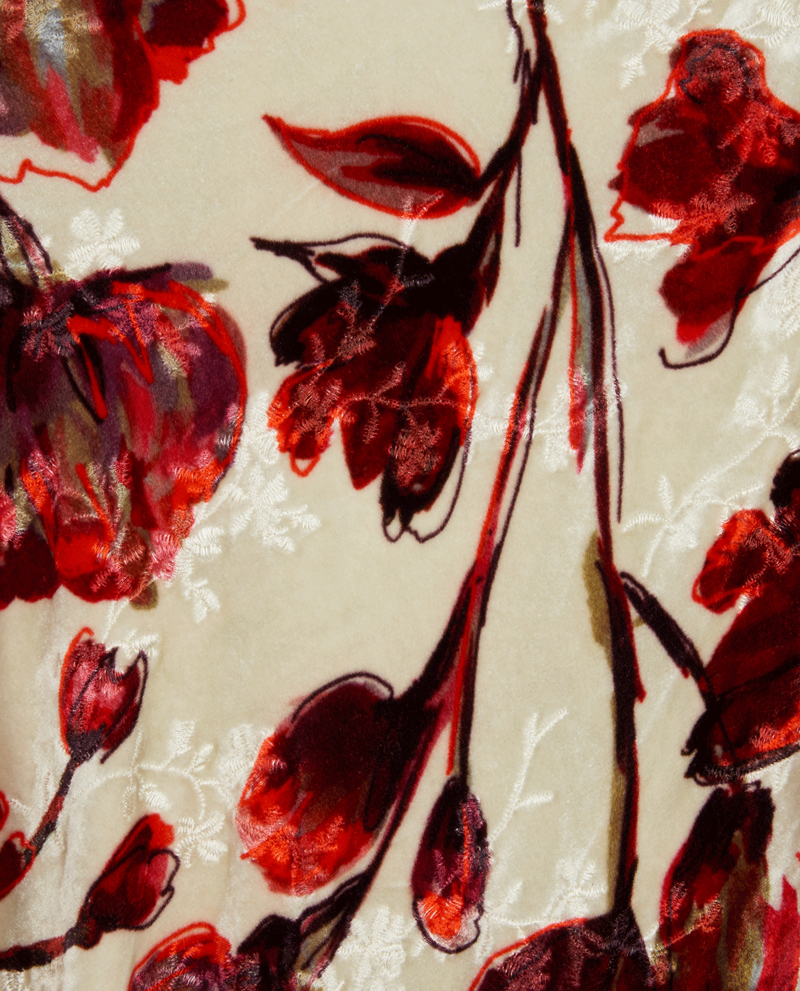 Vivienne Westwood Velvet Floral Dress, &pound;80, Clothing, Cream/Red, Viscose, Other view