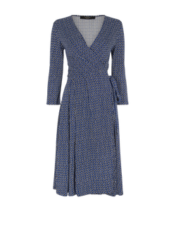 Weekend Max Mara Printed Wrap Dress, Viscose, Blue/Multi, Sz S