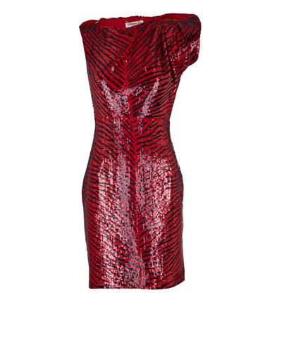 Saint Laurent Animal Print Sequined Dress, front view