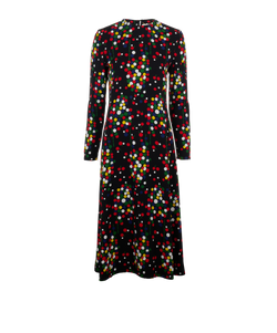 Saint Laurent Polka Dots Midi Dress, Viscose, Multi, UK12, 3*