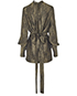 Saint Laurent Gathered Metallic Jacquard Mini Dress, back view