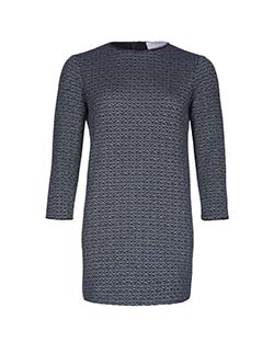 Yves Saint Laurent Mini Dress, Cotton, Black/Silver, 10