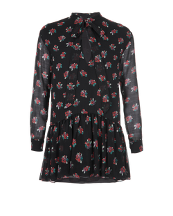 Saint Laurent Floral Dress, Wool, Black, UK8, 3*