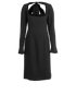 Saint Laurent Tie-Neck Long Sleeves Dress, front view