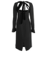 Saint Laurent Tie-Neck Long Sleeves Dress, back view