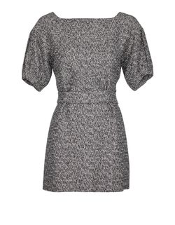 YSL Knit Short Sleeve Dress, Viscose, Black/White, UK8