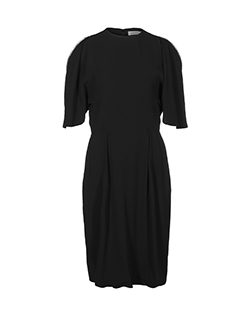 Yves Saint Laurent Chain Detail Cold Shoulder Dress, Viscose,Black, UK 12