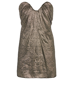 Saint Laurent Mini Dress, Viscose, Gold, 8
