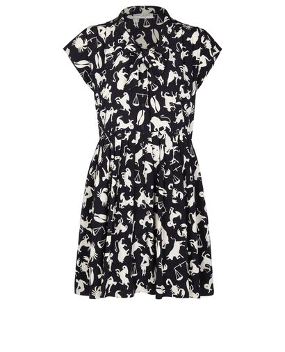 Yves Saint Laurent Zodiac Print Babydoll Dress, front view