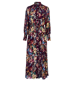 Zimmermann Allia Long Dress, Cotton/Silk, Burgundy/Multi, Uk8