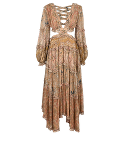 Zimmerman Cut Out Paisley Dress,Viscose, Multi, UK8, 2*