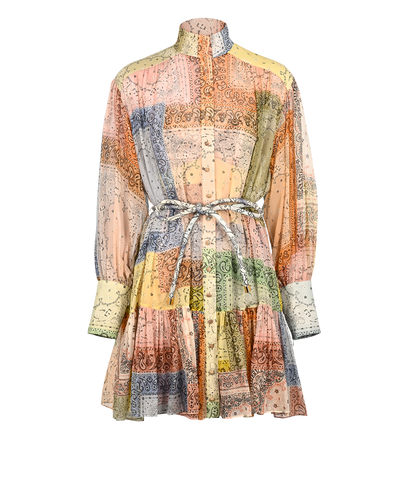 Zimmermann Paisley Print Dress, £320, Clothing, Blue/Green/Yellow, Cotton/Polyester (Polymer), Front view