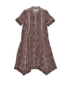 Zimmermann Mid Calf Dress, Silk, Purple, UK8, 3*