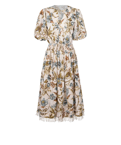 Zimmerman Brightside Batik Patch Print Belted Dress, front view