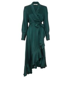 Zimmerman Wrap Midi Dress, Silk, Green, UK16, 3*