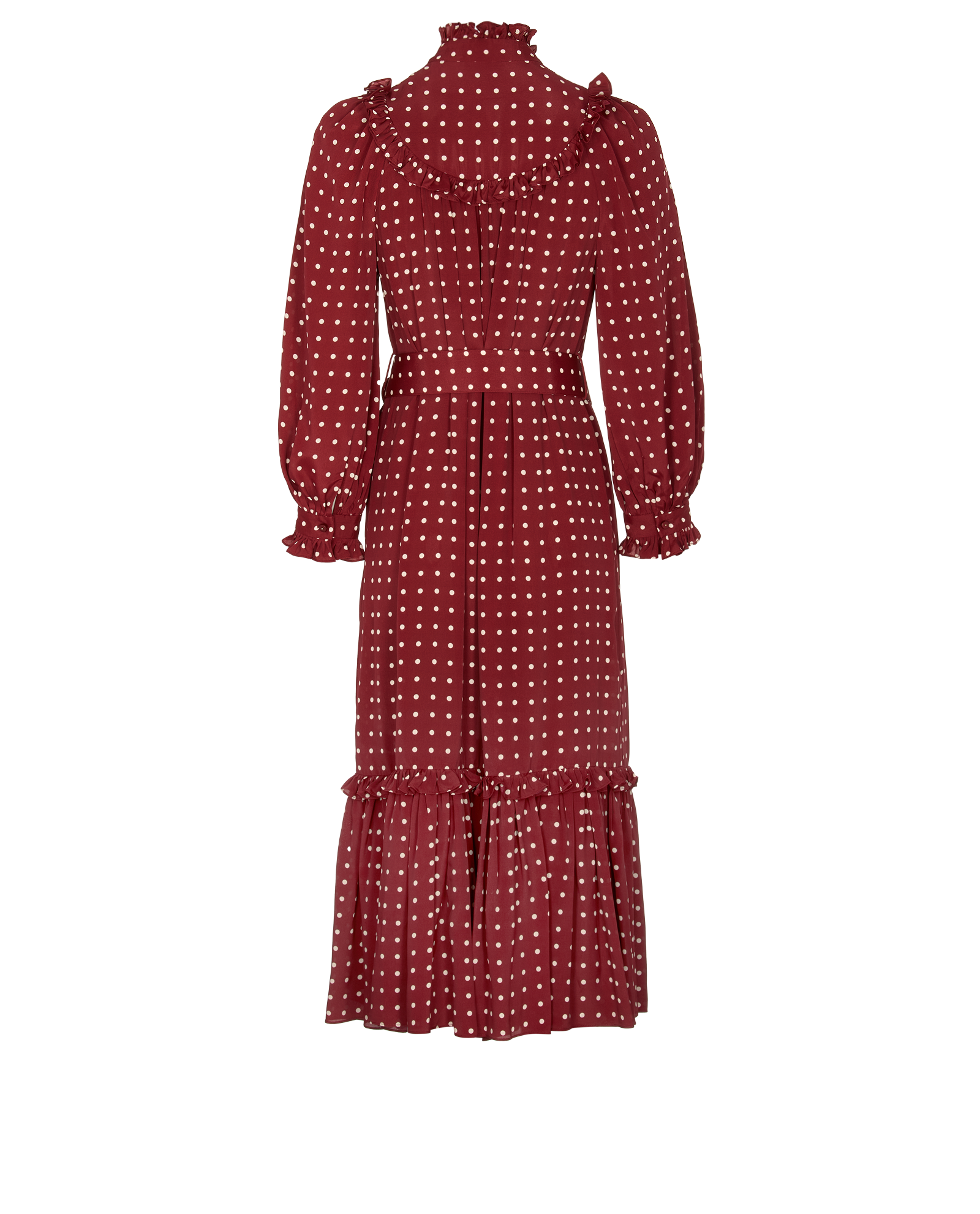 Zimmermann Belted Polka Dot Dress, &pound;150, Clothing, Burgundy/White, Silk/Viscose, Back view