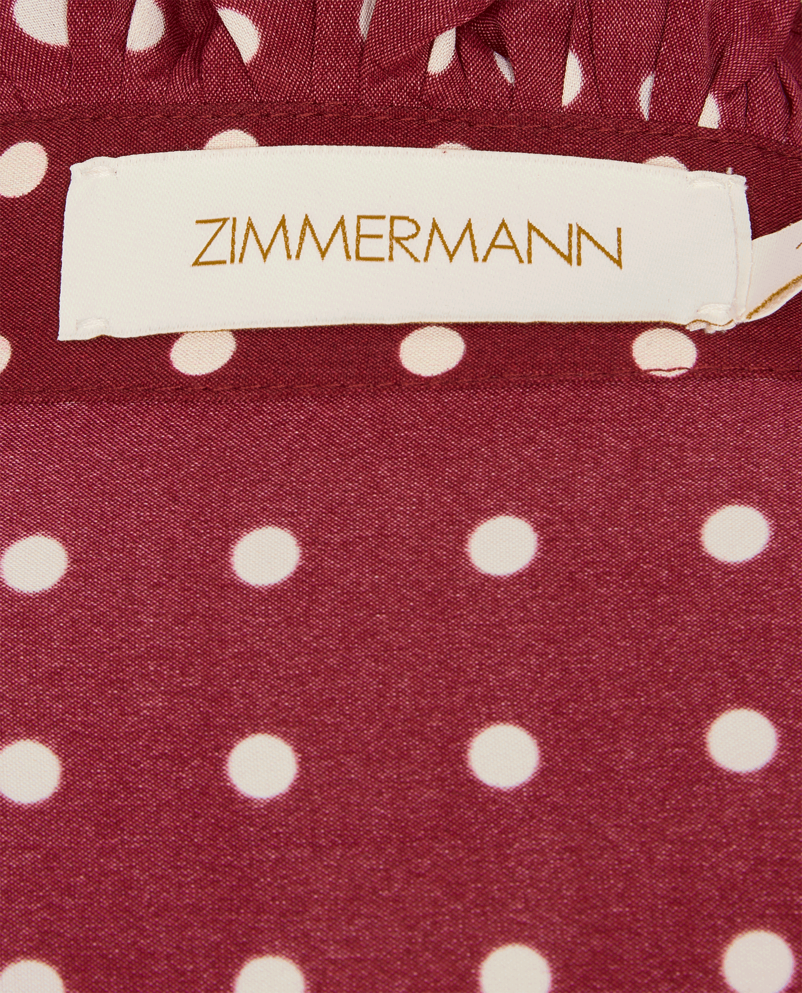 Zimmermann Belted Polka Dot Dress, &pound;150, Clothing, Burgundy/White, Silk/Viscose, Other view