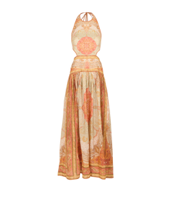 Zimmermann Anneke Cut Out Maxi Dress, Linen, Orange/Yellow, 3*