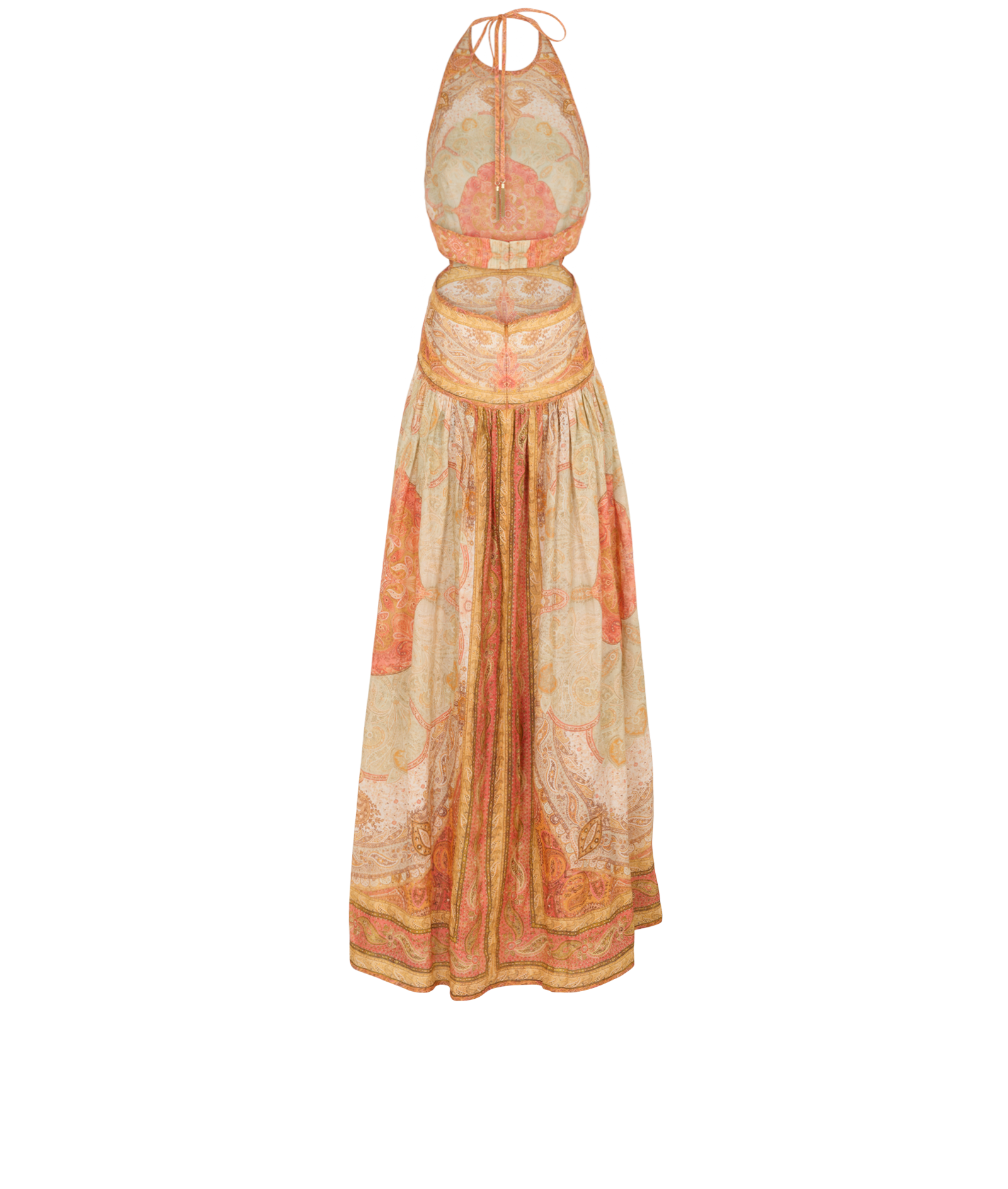 Zimmermann Anneke Cut Out Maxi Dress, &pound;250, Clothing, Orange/Yellow, Linen, Back view