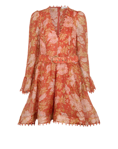 Zimmermann Belted Dress, &pound;295, Clothing, Orange, Linen, Front view