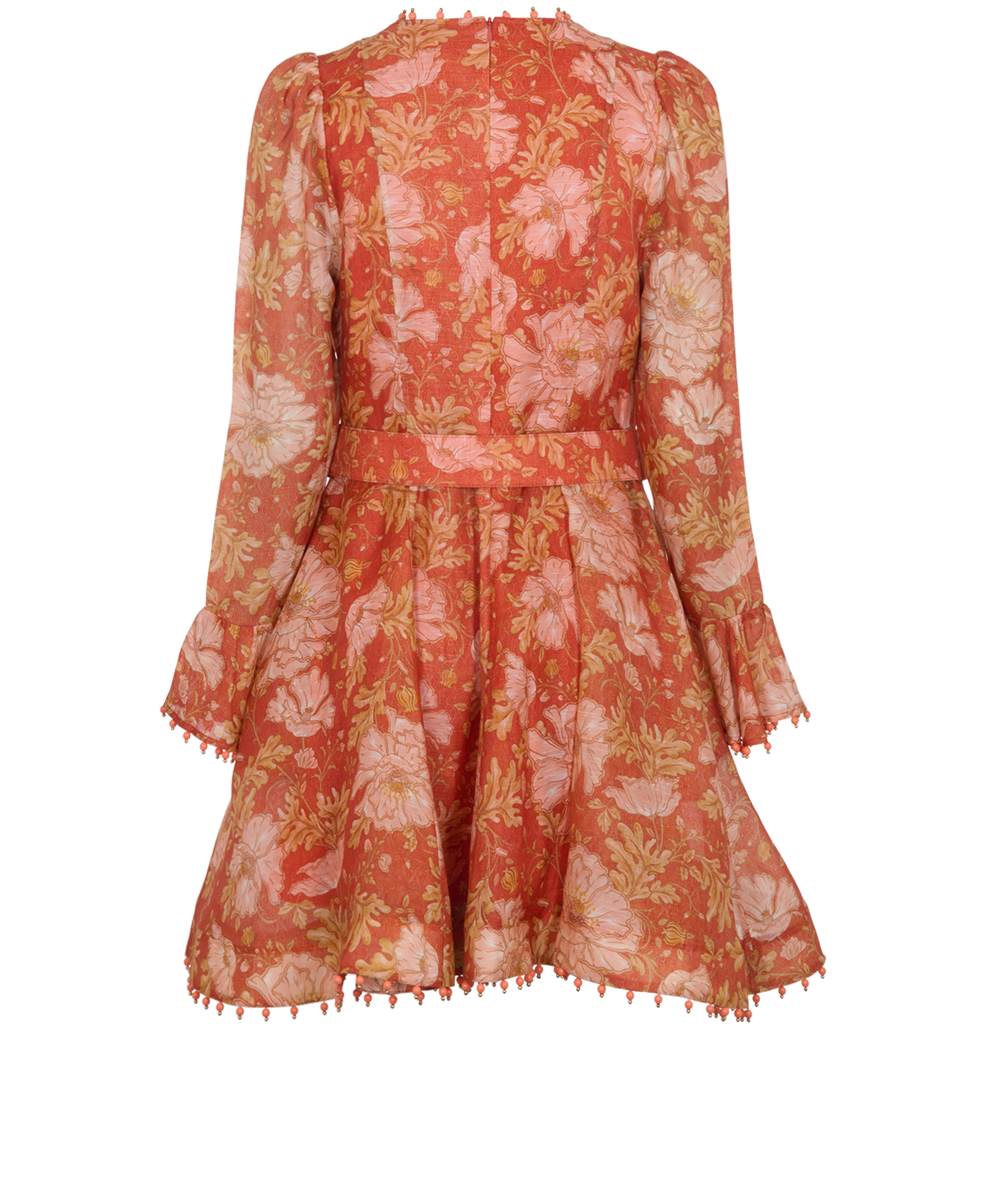 Zimmermann Belted Dress, &pound;295, Clothing, Orange, Linen, Back view