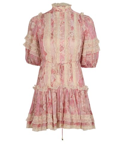 Zimmermann Frilly Pintucked Mini Dress, front view