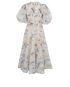 Zimmermann Floral Pleated Dress, &pound;295, Clothing, Blue/Green/White, Nylon (Polymer)/Polyester (Polymer), Back view