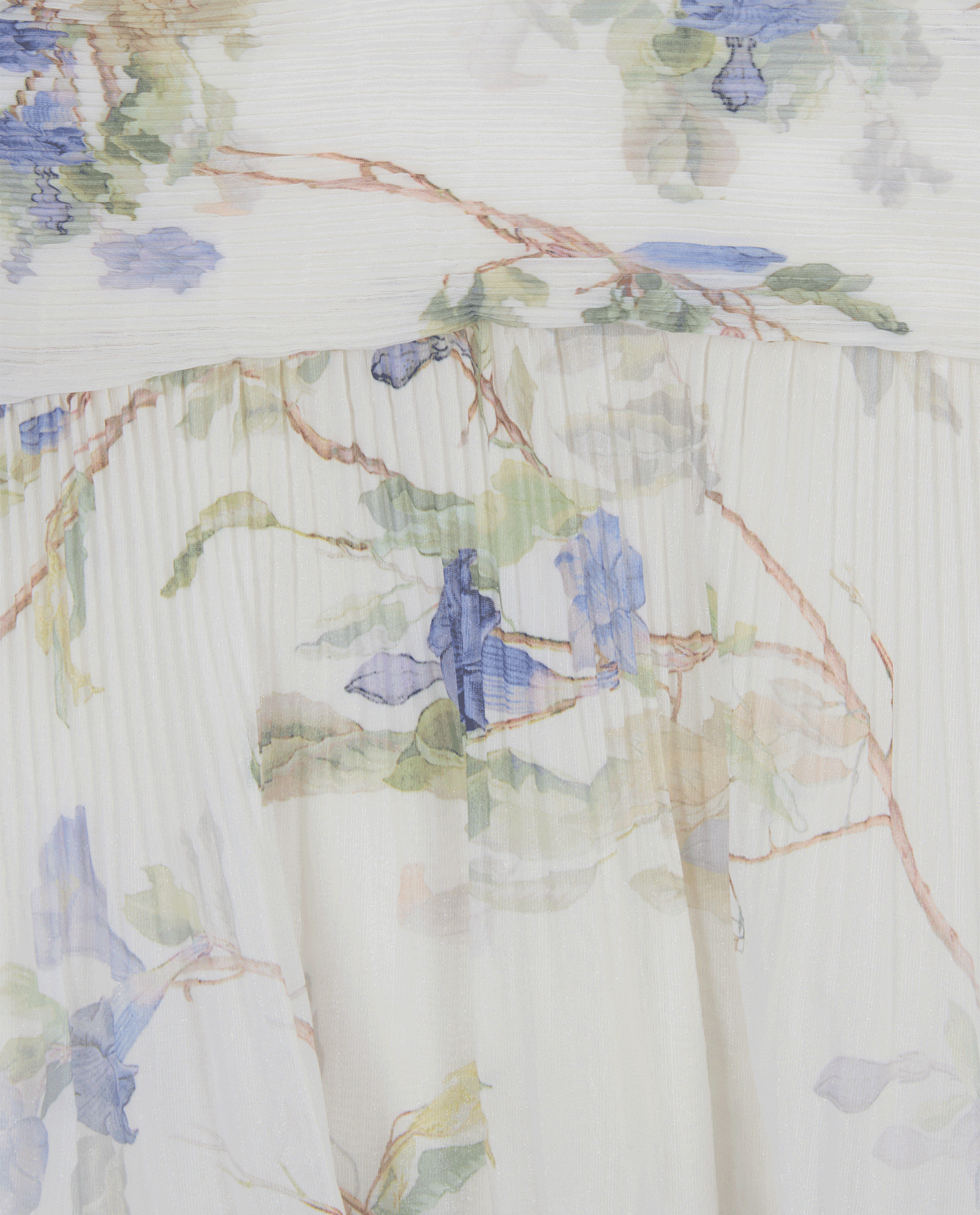 Zimmermann Floral Pleated Dress, &pound;295, Clothing, Blue/Green/White, Nylon (Polymer)/Polyester (Polymer), Other view