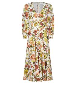 Zimmermann Floral Maxi Dress, Silk, White/Multi, UK12