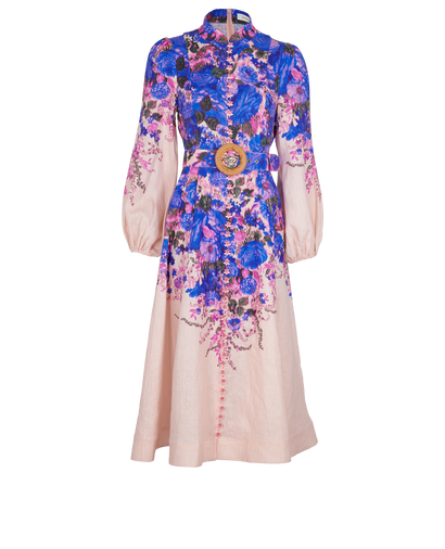 Zimmermann Floral Print High Tide Midi Dress, front view