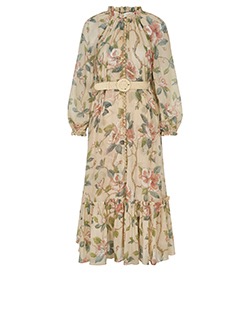Zimmermann Kirra Printed Maxi Dress, Cotton, Beige, 10, 4*