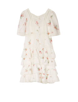 Zimmerman  Floral Print Dress, Cotton, White, UK14,3*