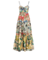 Zimmermann Palm Trees Long Dress, &pound;190, Clothing, Blue/Green/Red, Cotton, Front view
