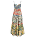 Zimmermann Palm Trees Long Dress, &pound;190, Clothing, Blue/Green/Red, Cotton, Back view