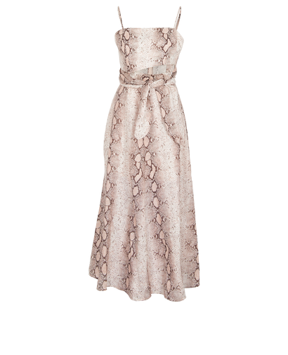 Zimmerman Belttidue Snake Print Dress, £160, Clothing, Beige, Linen, Front view