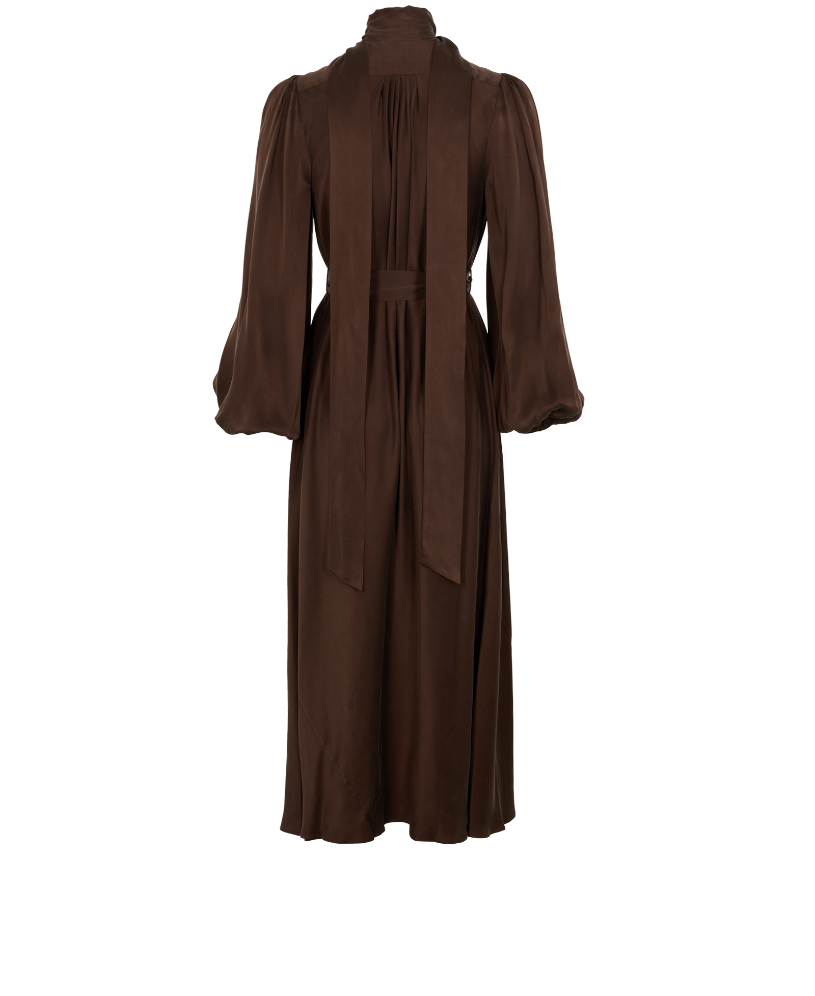 Zimmermann Tie-Neck Belted Dress, &pound;250, Clothing, Brown, Silk, Back view