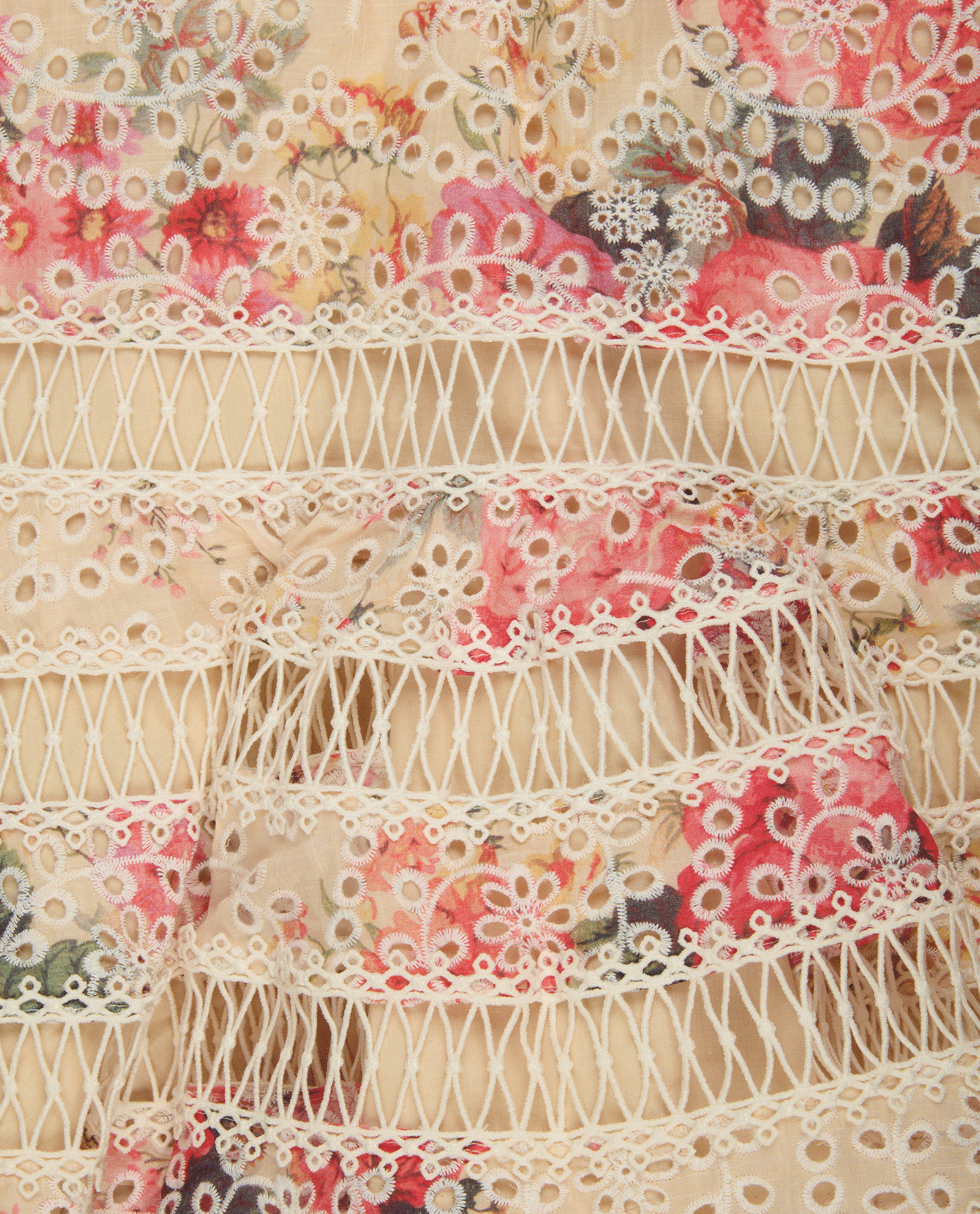 Zimmermann Floral Lace Trimmed Mini Dress, &pound;150, Clothing, White, Cotton, Other view