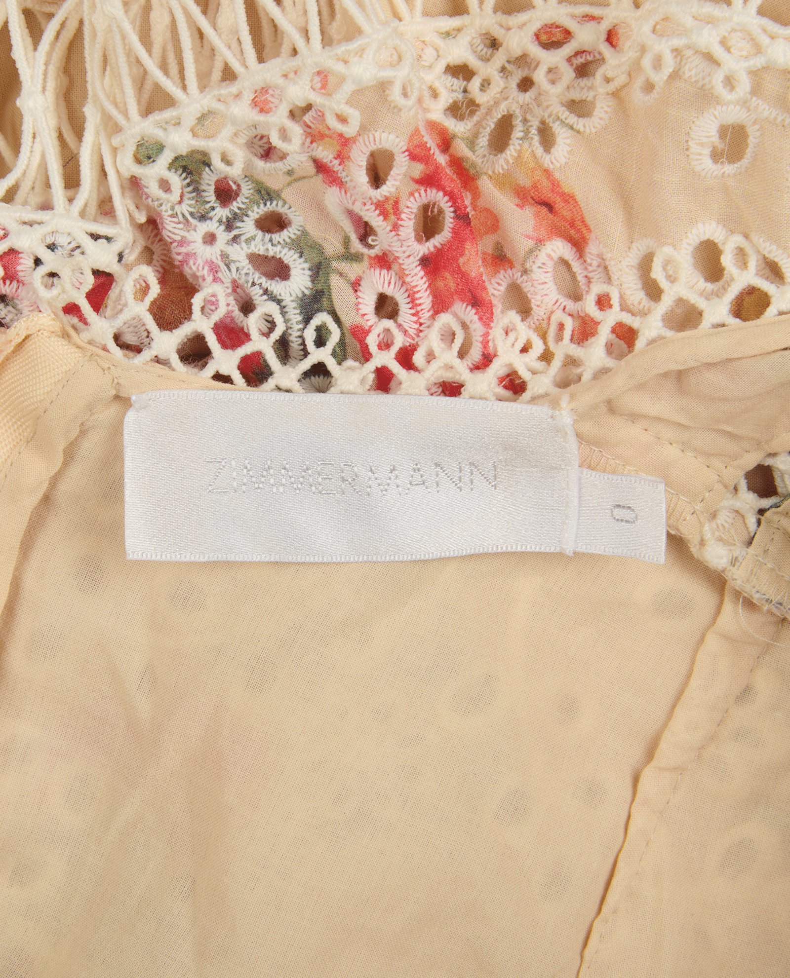 Zimmermann Floral Lace Trimmed Mini Dress, &pound;150, Clothing, White, Cotton, Other view