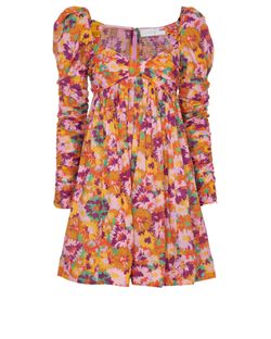 Zimmerman Floral Mini Dress, Cotton, Multi, UK8, 3*