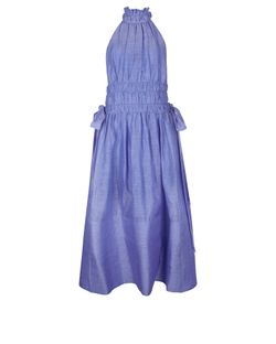 Zimmermann Luminous Halter Neck Dress, linen, blue, 14, 5*, T
